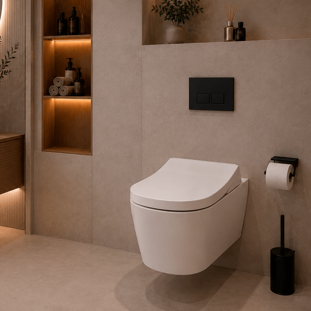 AVINOVA M1 in einem eleganten Badezimmer aus Naturstein